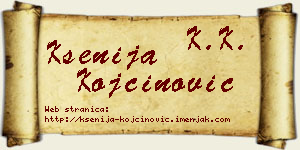 Ksenija Kojčinović vizit kartica